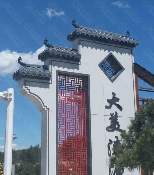 合成樹(shù)脂瓦再造牌樓景觀，增添新氣象！
